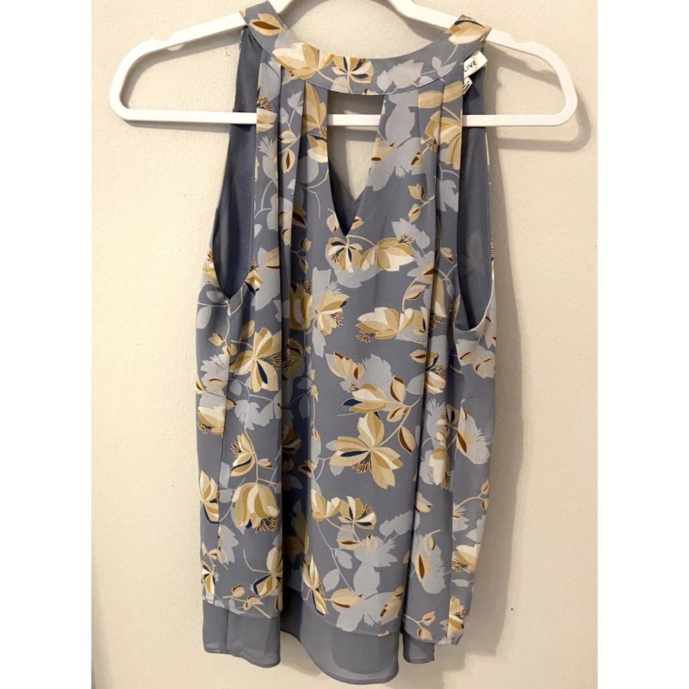 Rose & Olive Sleeveless Floral Blouse